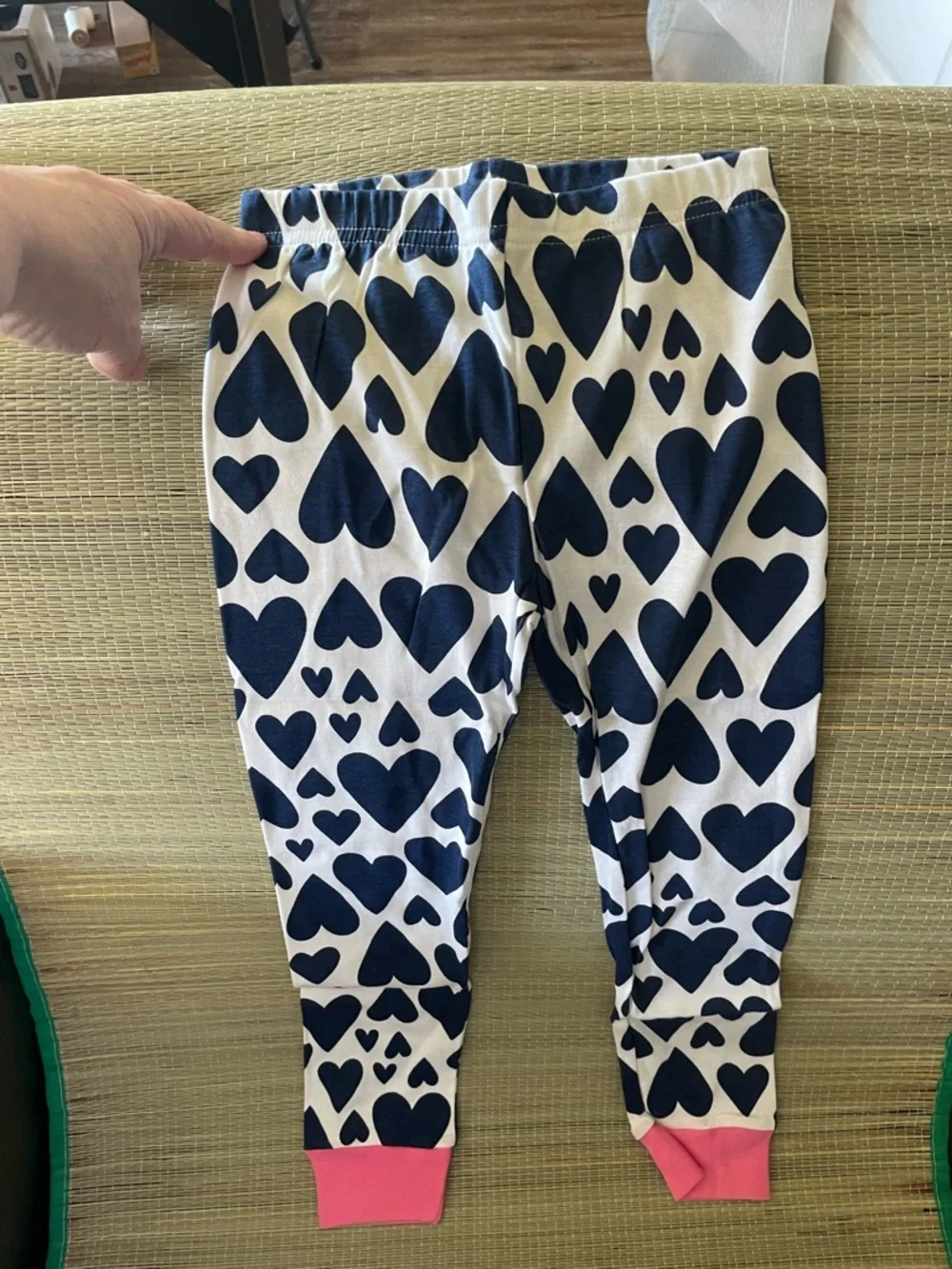 Carter's Navy Heart-Print Pajama Set with Pink Trim